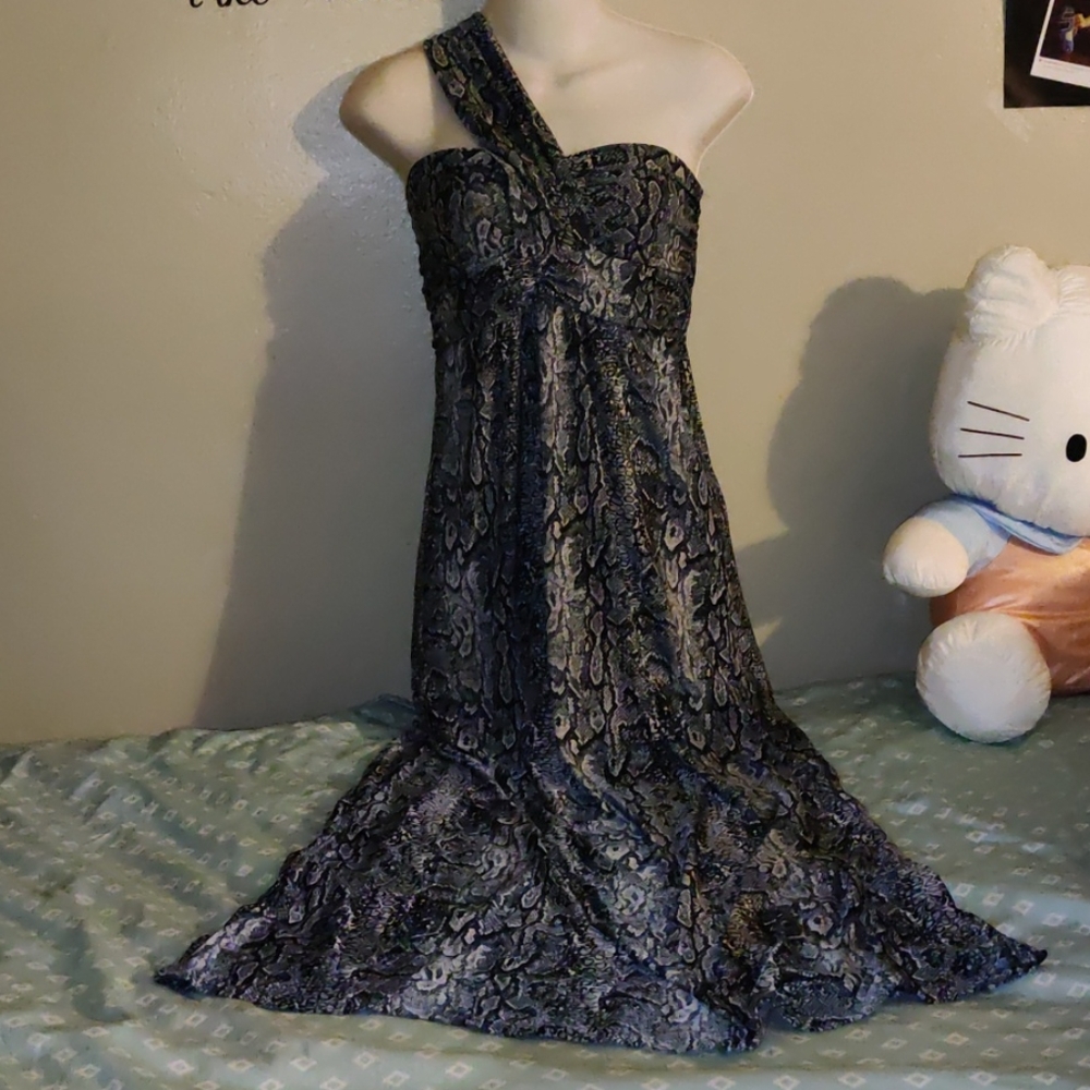 Reptile Snake Print Convertible Long Dress